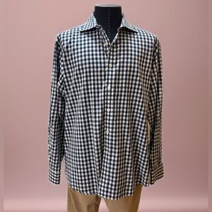 Todd Snyder Navy and White Checkered Shirt